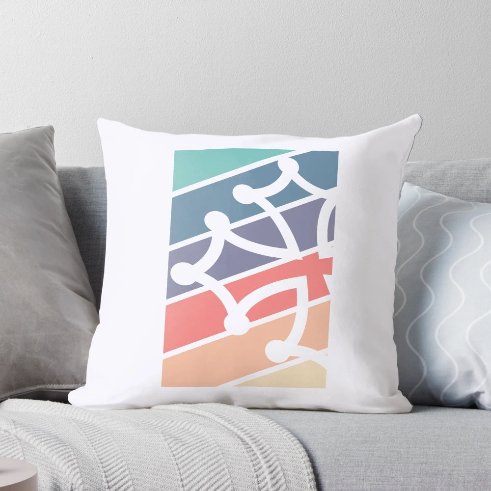 Modern Occitan Cross Pastel Multicolor Pillow, featuring the iconic Occitan cross design from the Occitania region of France.