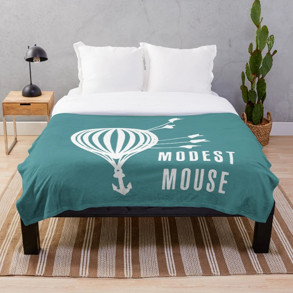 Plush blanket featuring Modest Mouse album cover art design