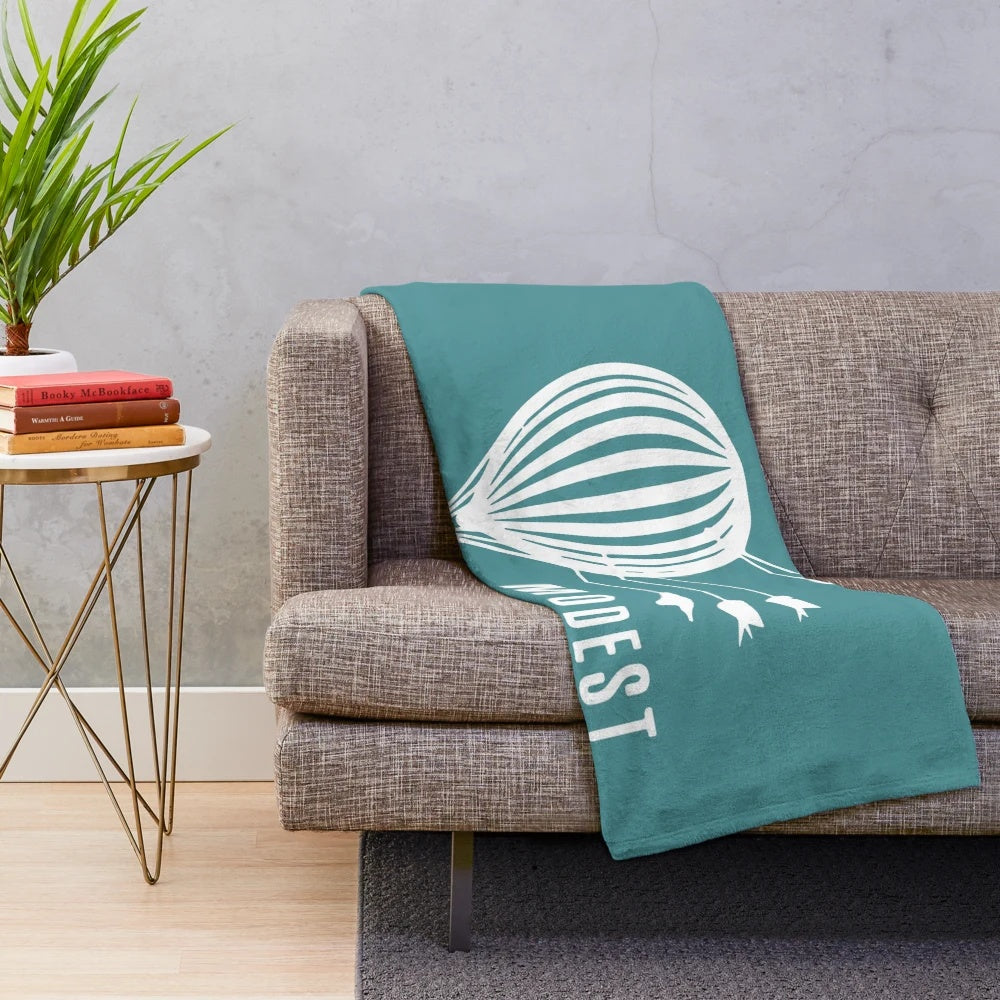 Plush blanket featuring Modest Mouse album cover art design