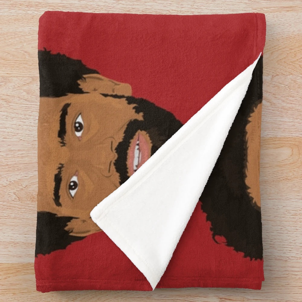 Mohamed Salah Plush Blanket Featuring Portrait and Liverpool FC Imagery