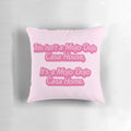 Mojo Dojo Inspired Decorative Pillow featuring a pink and pop art design