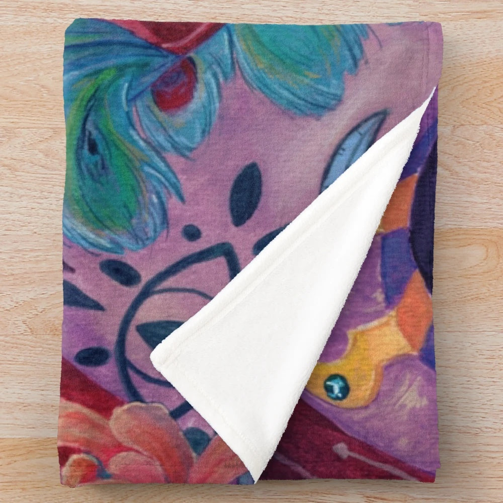 Mollymauk Tealeaf inspired plush blanket with the eyes never shut design
