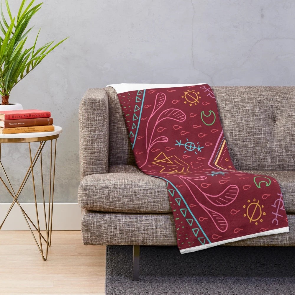 Mollymauk Tealeaf inspired plush blanket featuring the iconic character from the popular Dungeons and Dragons series Critical Role.