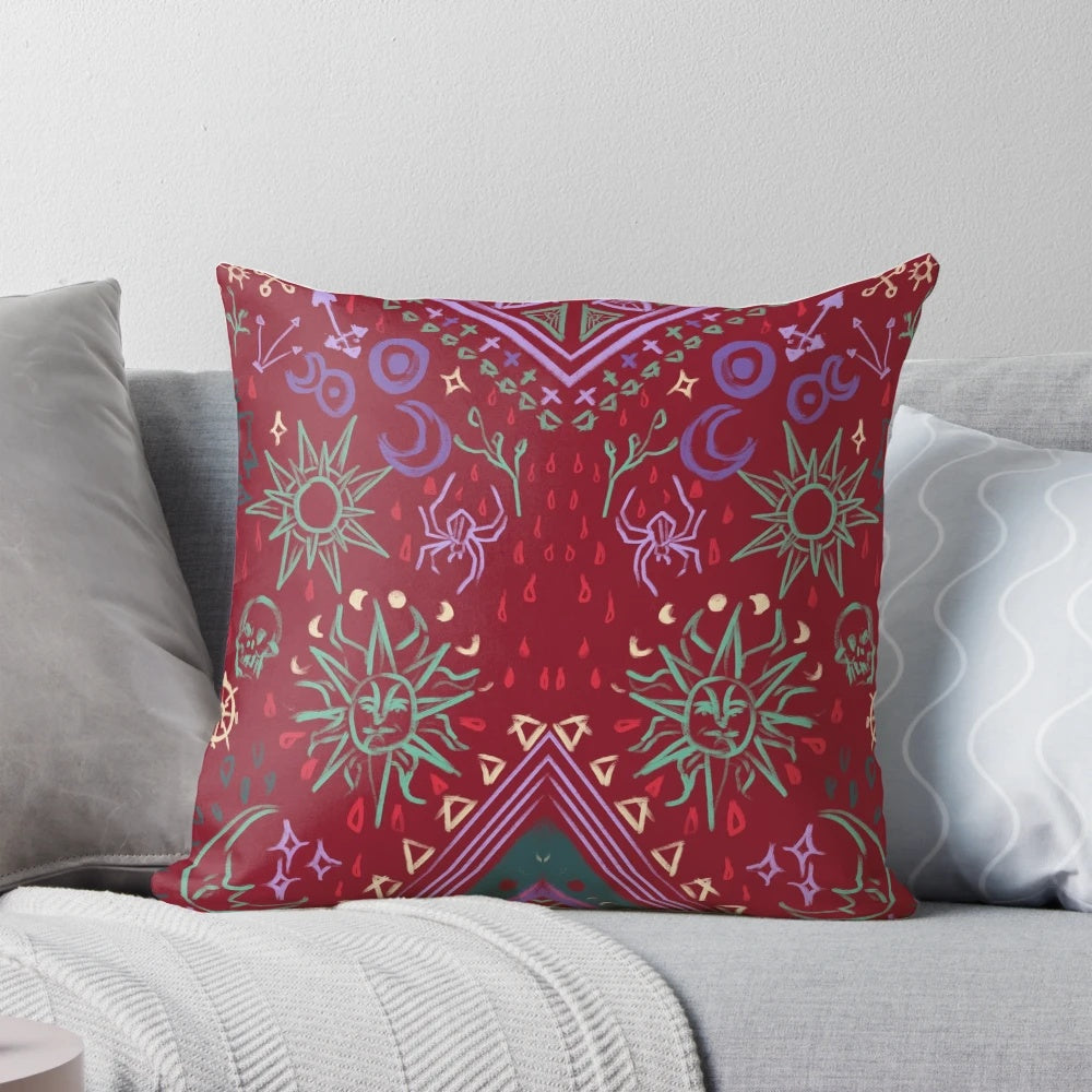 Detailed pillow design featuring Mollymauk's front coat panels from the popular Dungeons & Dragons series Critical Role.