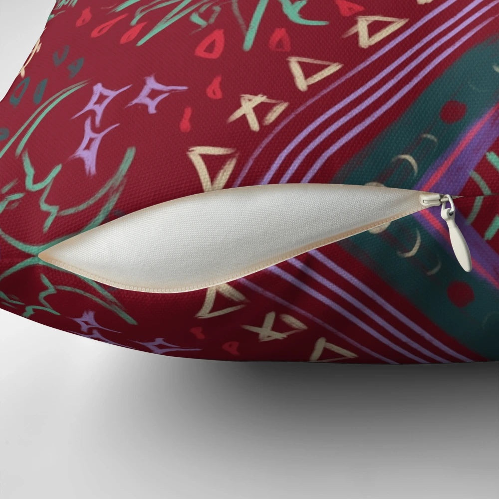 Detailed pillow design featuring Mollymauk's front coat panels from the popular Dungeons & Dragons series Critical Role.