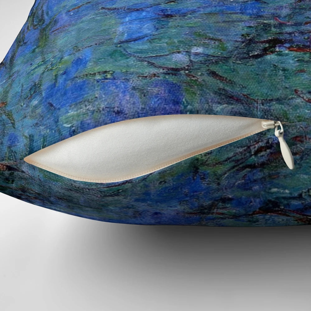 Beautiful Monet-inspired water lilies oil painting pillow for home décor
