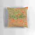 Vibrant Monet-style poppy field painting decorative pillow