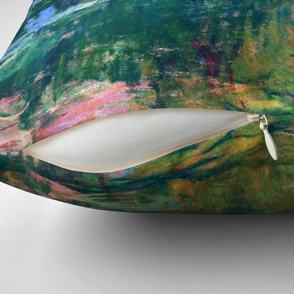 Decorative pillow featuring the iconic water lilies painting by Claude Monet