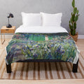 Monet's Garden Plush Blanket featuring a painting of the iconic garden path in Giverny, France