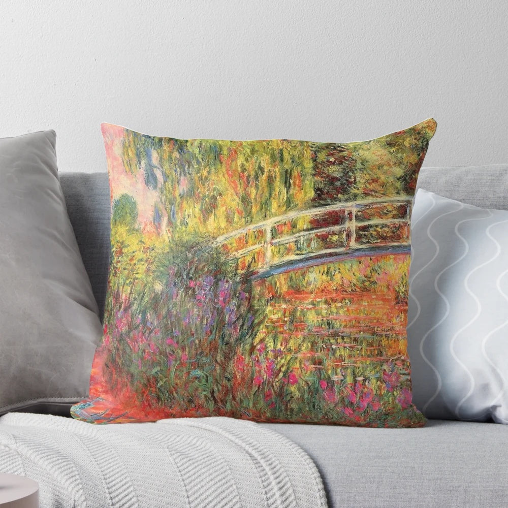 Monet's Water Lily Pond Impressionist Art Throw Pillow