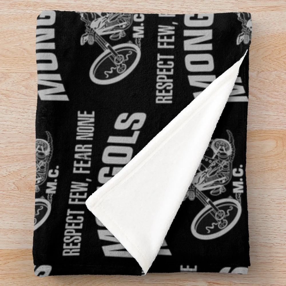 Mongol-inspired plush blanket with soft, cozy design