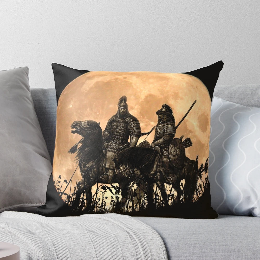 Pillow featuring the iconic Mongolian warriors and the legendary Genghis Khan