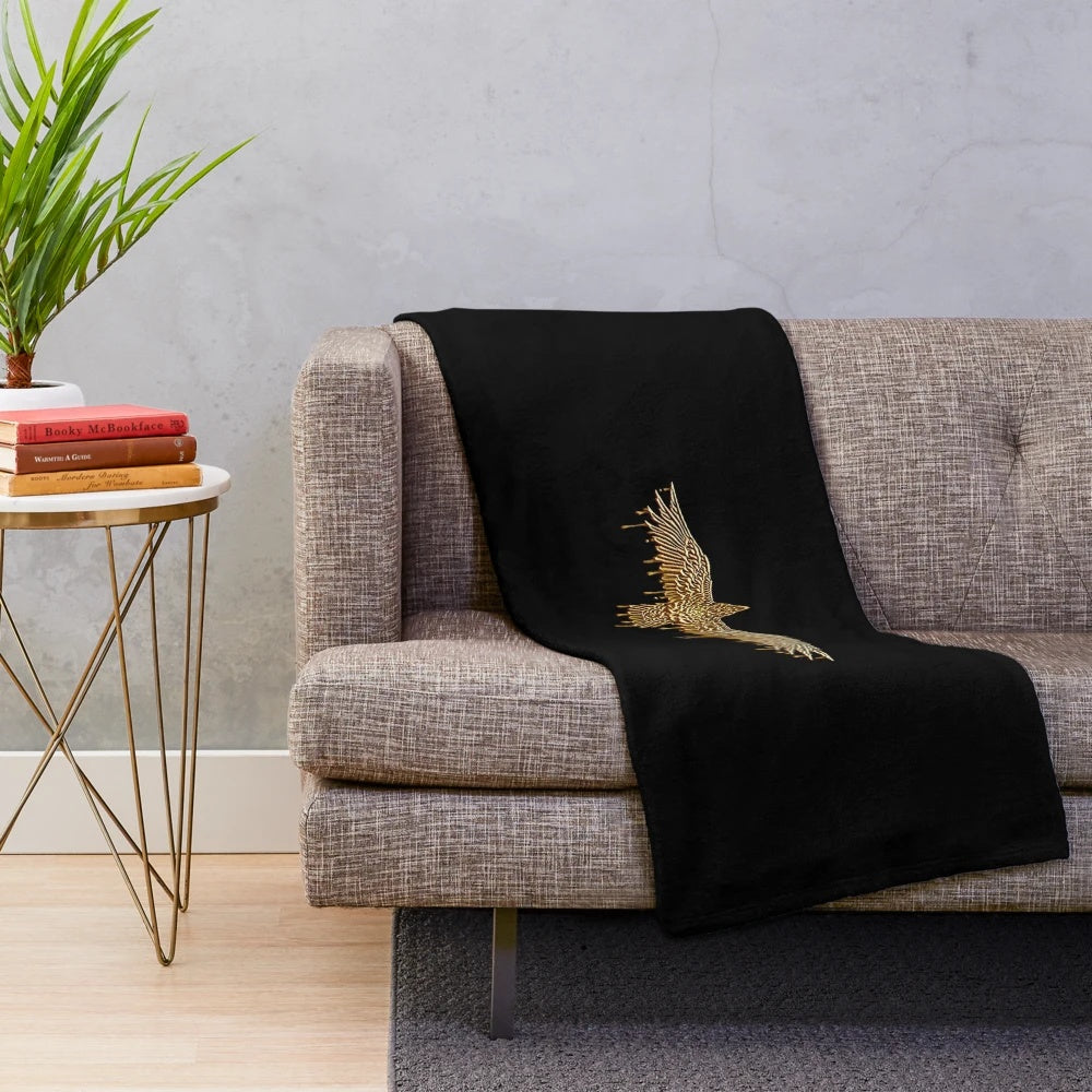 Mono Inc. Ravenblack Plush Blanket with Soft Raven Design