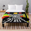Monochrome abstract patterned plush blanket for modern home decor