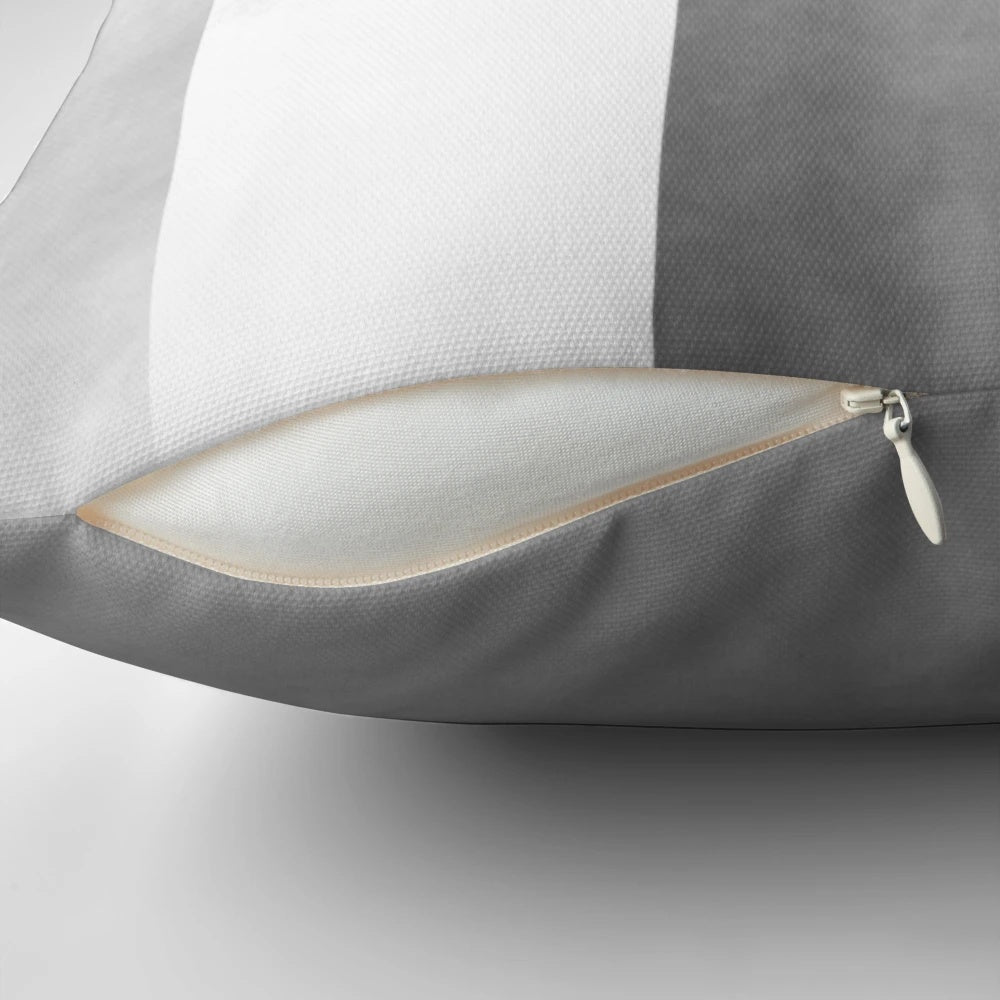 Monochrome concrete plaid pattern pillow with a minimalist, calming design