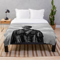 Miles Teller Plush Blanket in Black and White