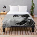 Monochrome plush blanket with Jimin of BTS design