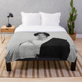 Monochrome plush blanket with the image of BTS member Suga, also known as his solo stage name Agust D.