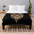 Fullmetal Alchemist inspired plush blanket with monochrome imagery of snakes, alchemy circles, and homunculi.
