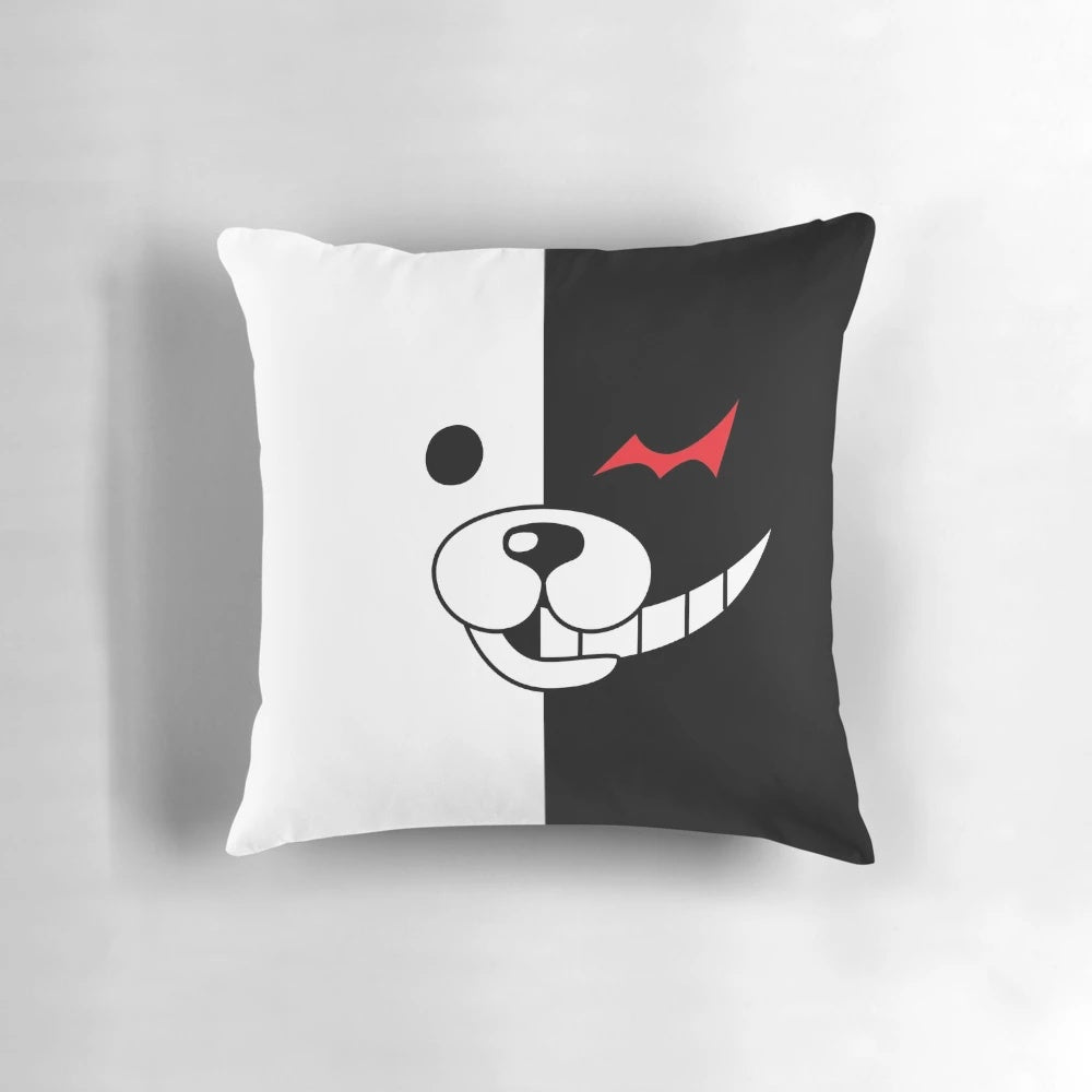 Monokuma plush pillow, a high-quality fan-made Danganronpa merchandise item
