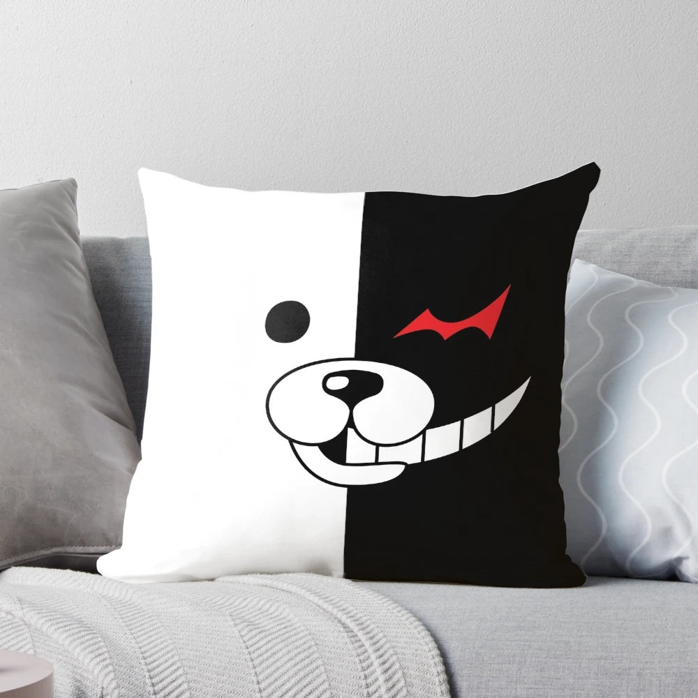 Monokuma plush pillow, a high-quality fan-made Danganronpa merchandise item