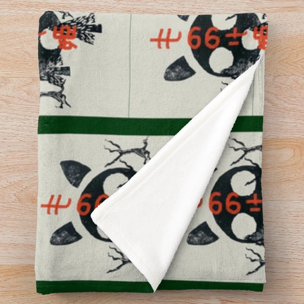 Mononoke-themed premium plush blanket featuring characters and elements from the beloved anime film
