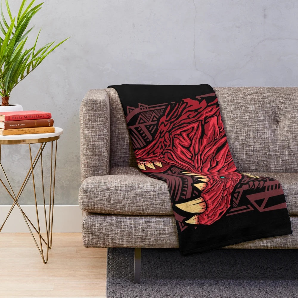 Monster Hunter-inspired Odogaron plush blanket