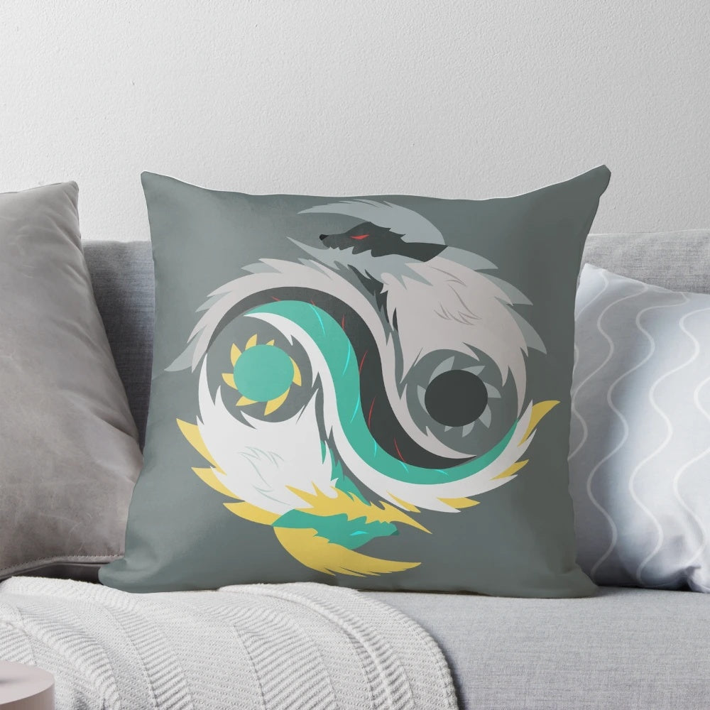 Monster Hunter Zinogre Pillow with Jinouga Design