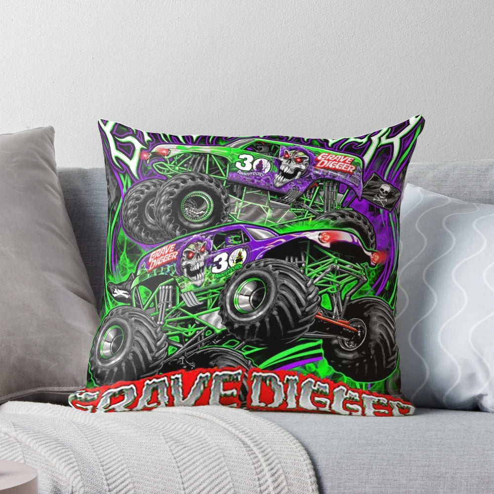 Monster Truck Grave Digger Monster Jam Art Fans Classic Pillow