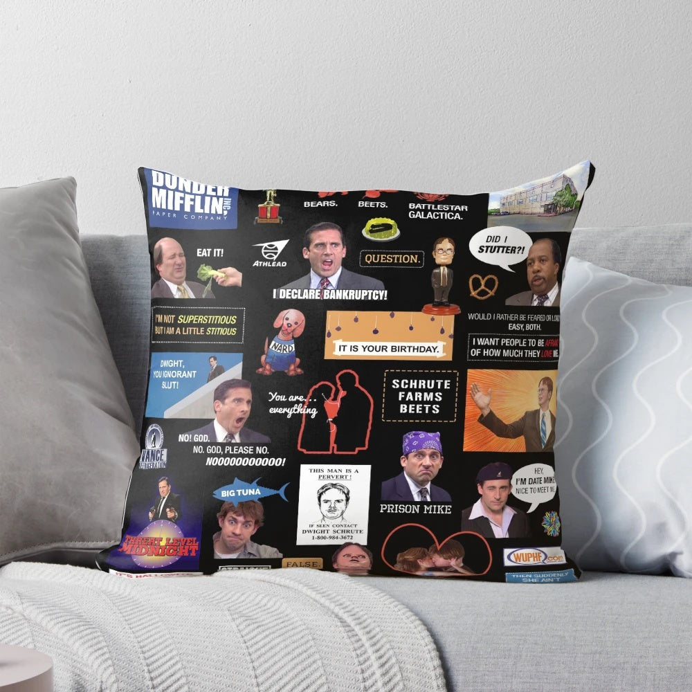 Montage inspired pillow featuring characters from the popular comedy TV series The Office US