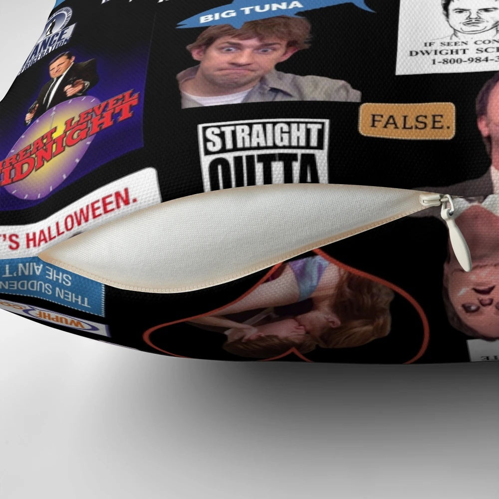 Montage inspired pillow featuring characters from the popular comedy TV series The Office US