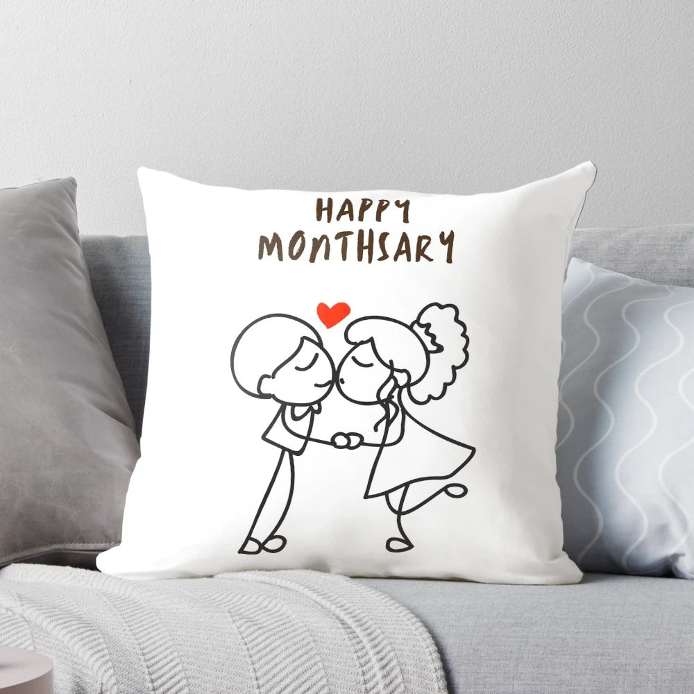 A cozy "I Love You" pillow with a tic tac toe design, perfect for monthsary celebrations.