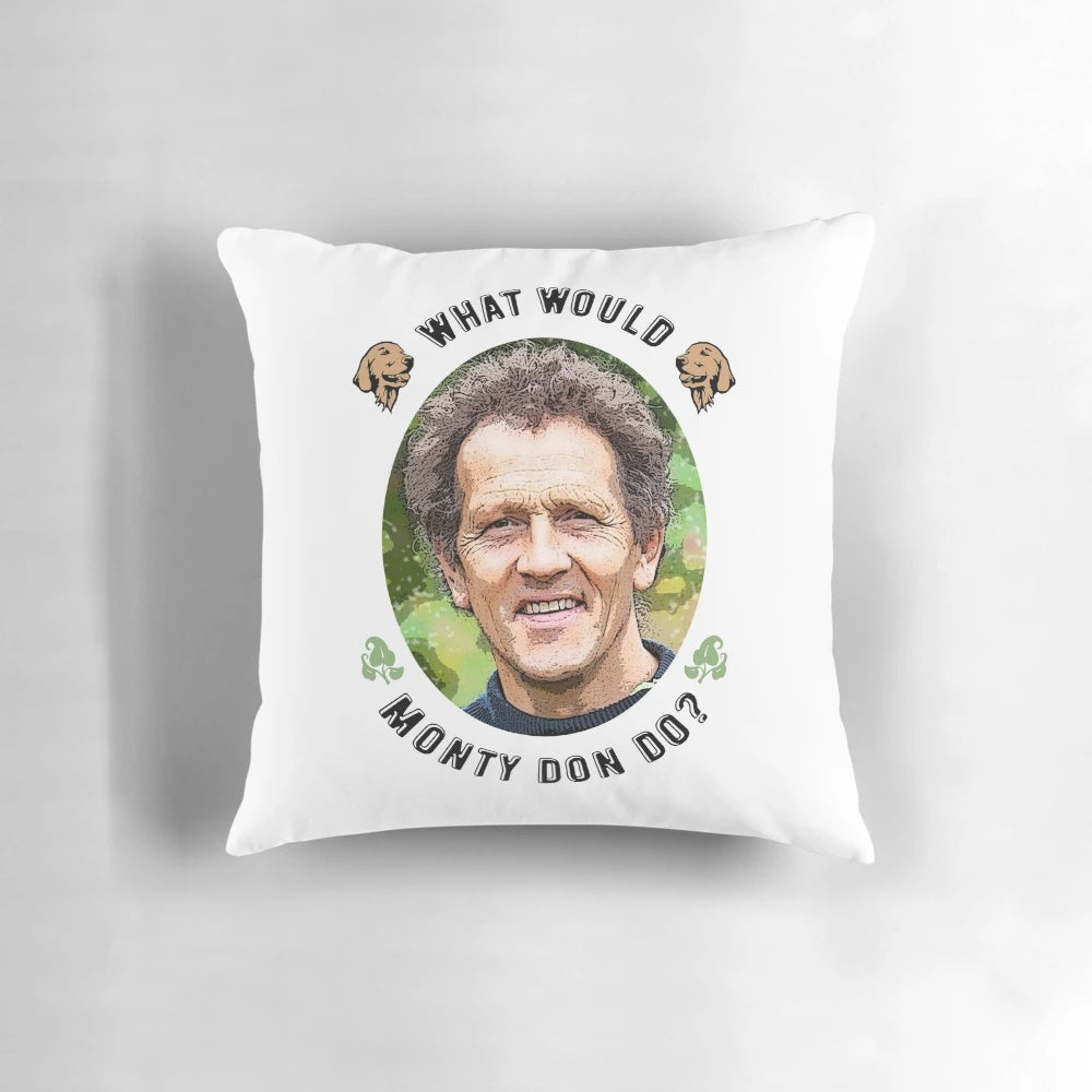 Monty Don inspired gardening pillow with a charming design, perfect for garden enthusiasts and Gardeners World fans.