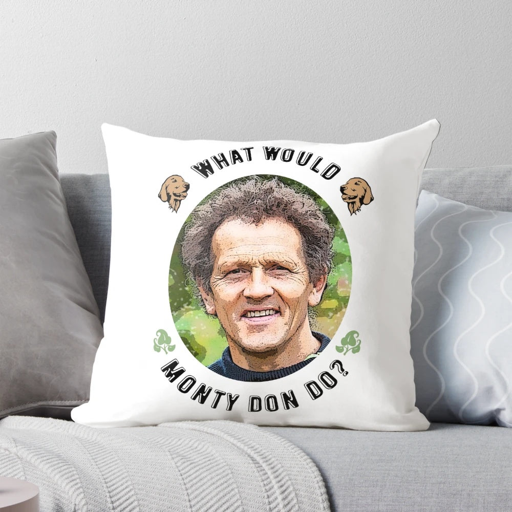 Monty Don inspired gardening pillow with a charming design, perfect for garden enthusiasts and Gardeners World fans.