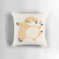 Plush pillow featuring a cute, whimsical illustration of Monty Mole from the Super Mario video game series