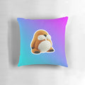 Monty Mole gradient design pillow featuring the iconic character from the Super Mario video game franchise.