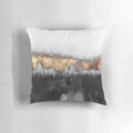 Moody abstract throw pillow in charcoal and gold color