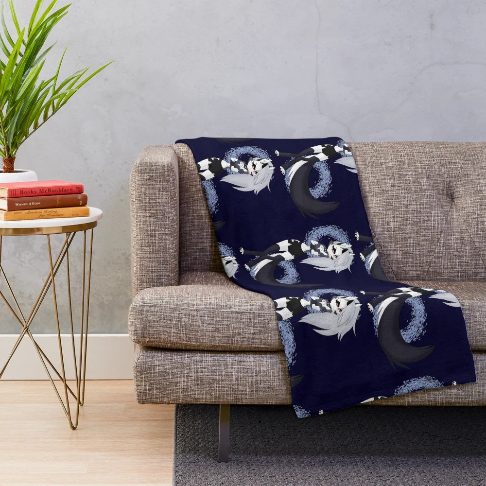 Loona the wolf-like character from Helluva Boss in a plush blanket design