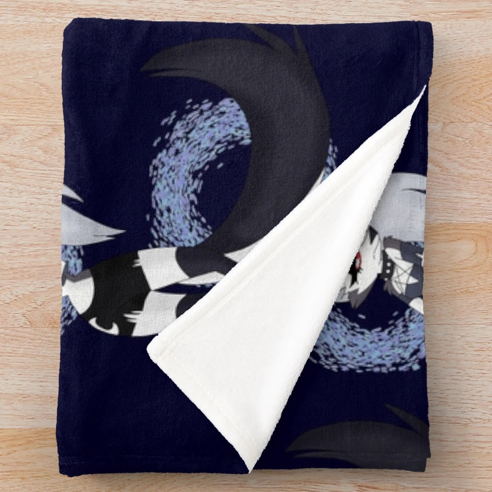 Loona the wolf-like character from Helluva Boss in a plush blanket design
