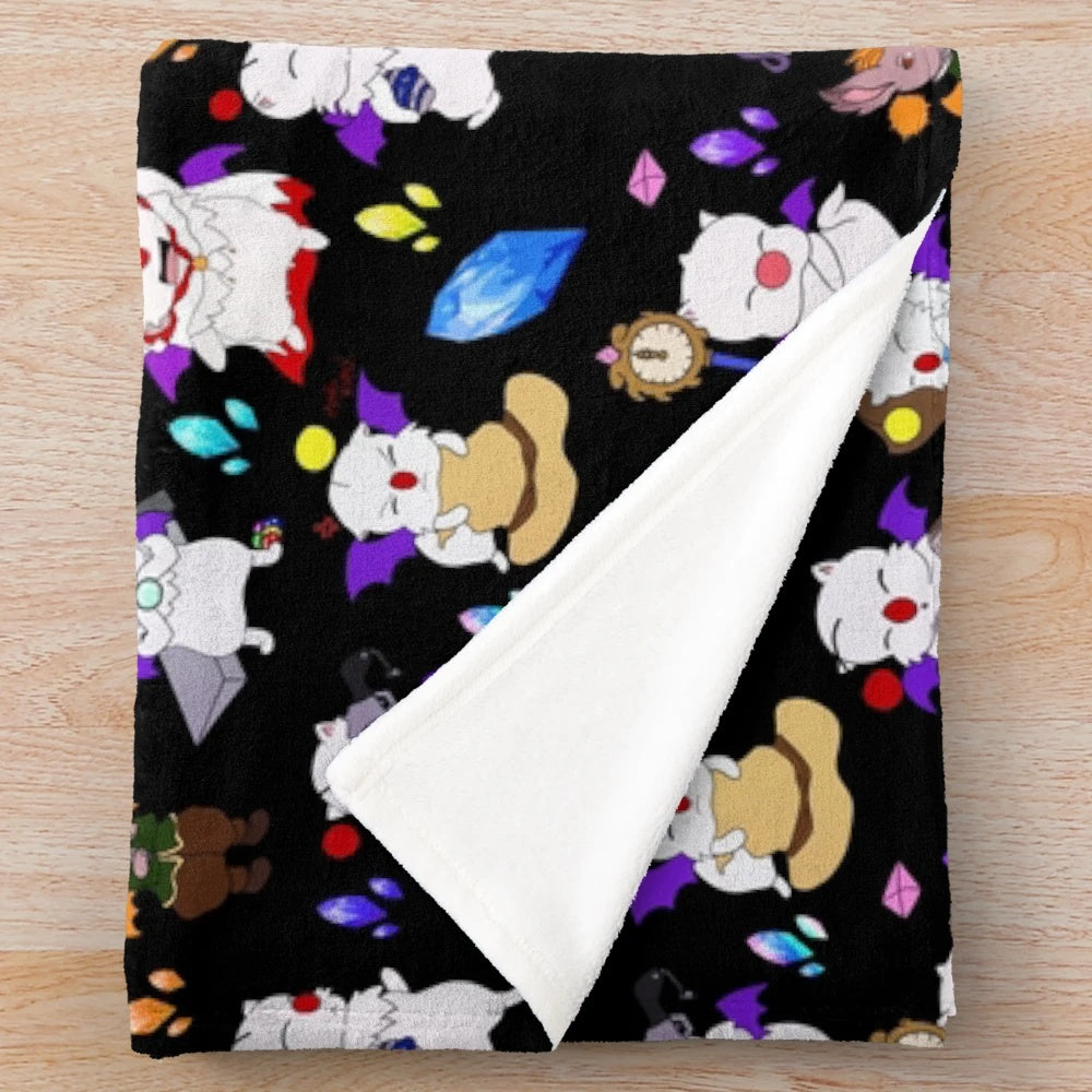 Moogle plush blanket featuring iconic Final Fantasy character