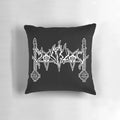 Moonblood logo black metal pillow with textured, dark design