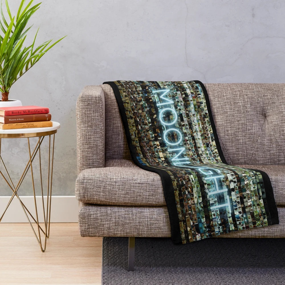 Moonlight-inspired plush blanket with film frames design