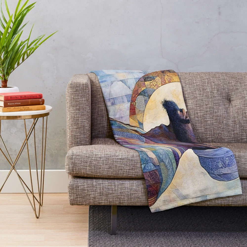 Ibaadat plush blanket featuring Moorish-inspired graphic art design