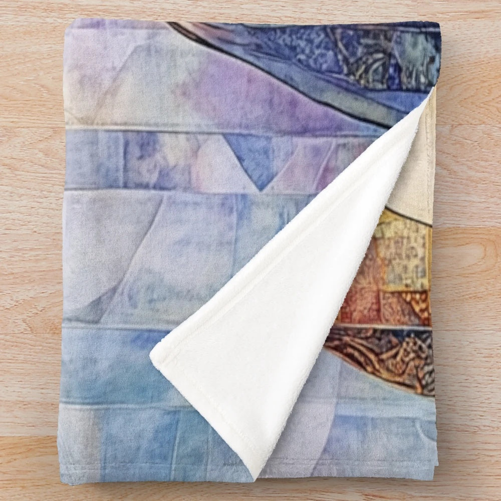 Ibaadat plush blanket featuring Moorish-inspired graphic art design