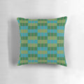 Moquette Aqua Green Pillow - Vintage London Underground Seat Cushion Pattern