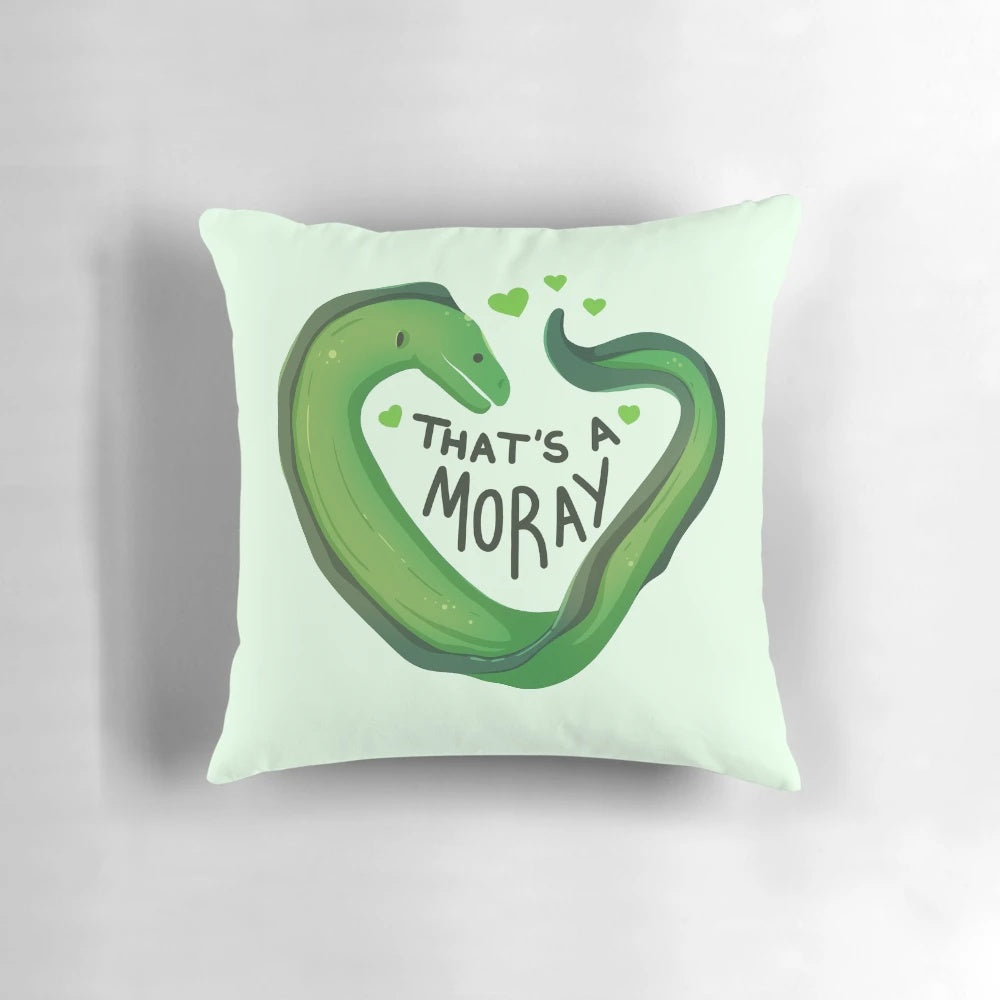 Soft, plush moray eel-shaped pillow with a heart design, perfect for adding a playful, nautical touch to your home.