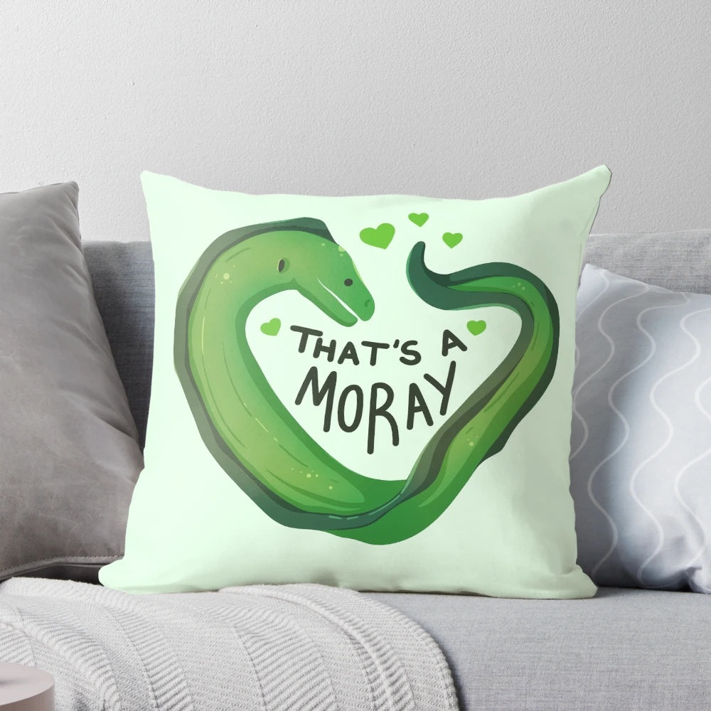 Soft, plush moray eel-shaped pillow with a heart design, perfect for adding a playful, nautical touch to your home.