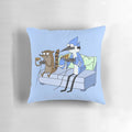 Mordecai and Rigby Regular Show video game and pizza themed pillow