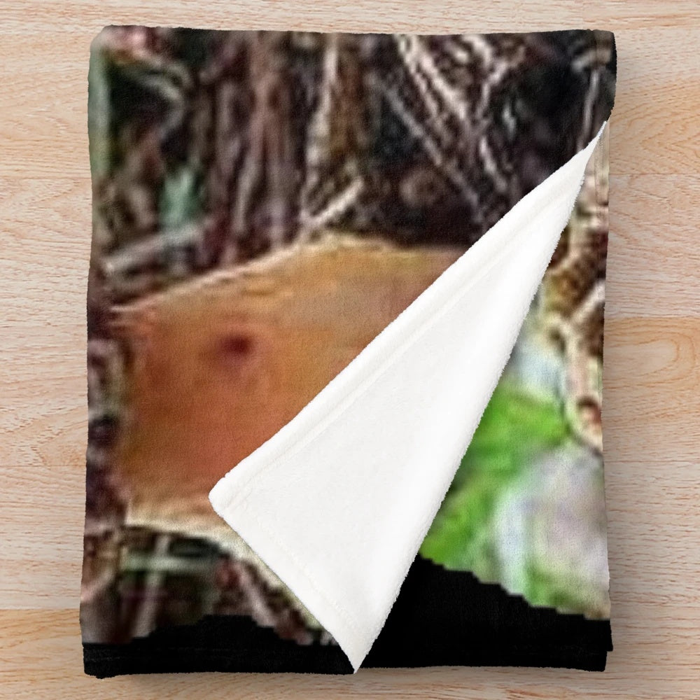 Morel mushroom plush blanket with fall and winter designs