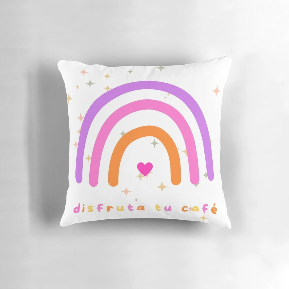 Soft, plush coffee-themed decorative pillow with a message